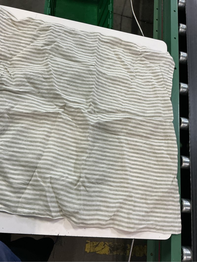 Condition photo showing Good Condition for european linen euro sham, euro, willowleaf/white stripe