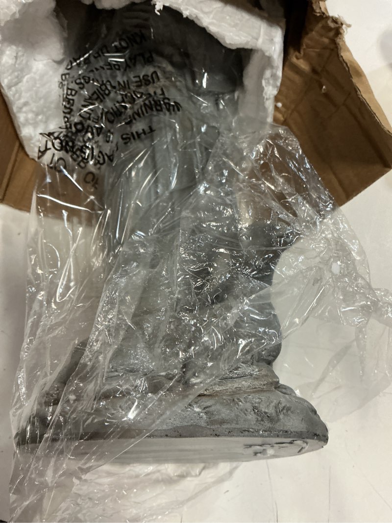 Condition photo showing Good Condition for newman house studio vintage st francis garden statue - 15.2 inch resin patron of animal figurine saint francis sculpture with sheep for garden decor small st francis small st francis
