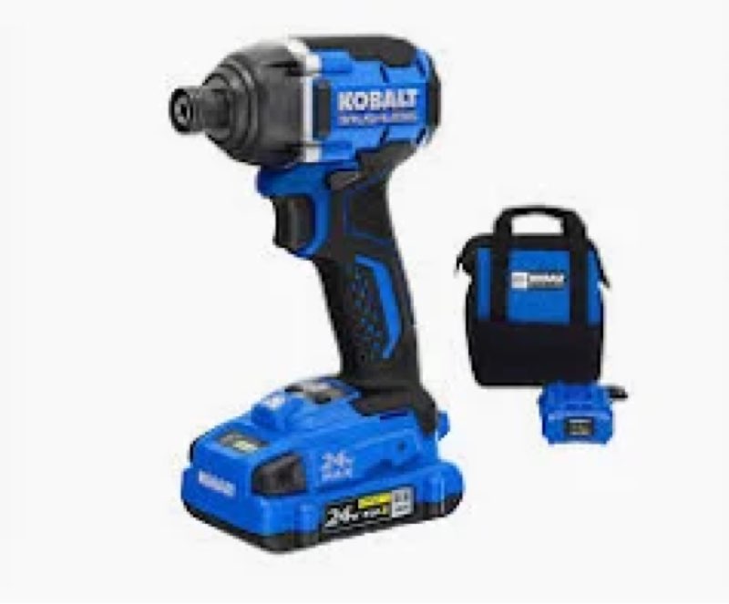 kobalt 24-volt 1/4-in brushless cordless impact driver (battery included and charger included and soft bag included) | kid 2024a-03