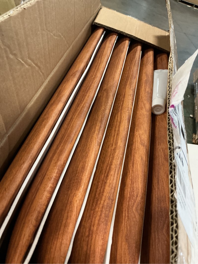 Condition photo showing Good Condition for xuhal 6 pack 23.6'' x 9.8'' full-size peel and stick headboard for twin rustic wood pattern self-adhesive wall panels stick on 3d soundproof wall mount bed headboard for bedroom playroom