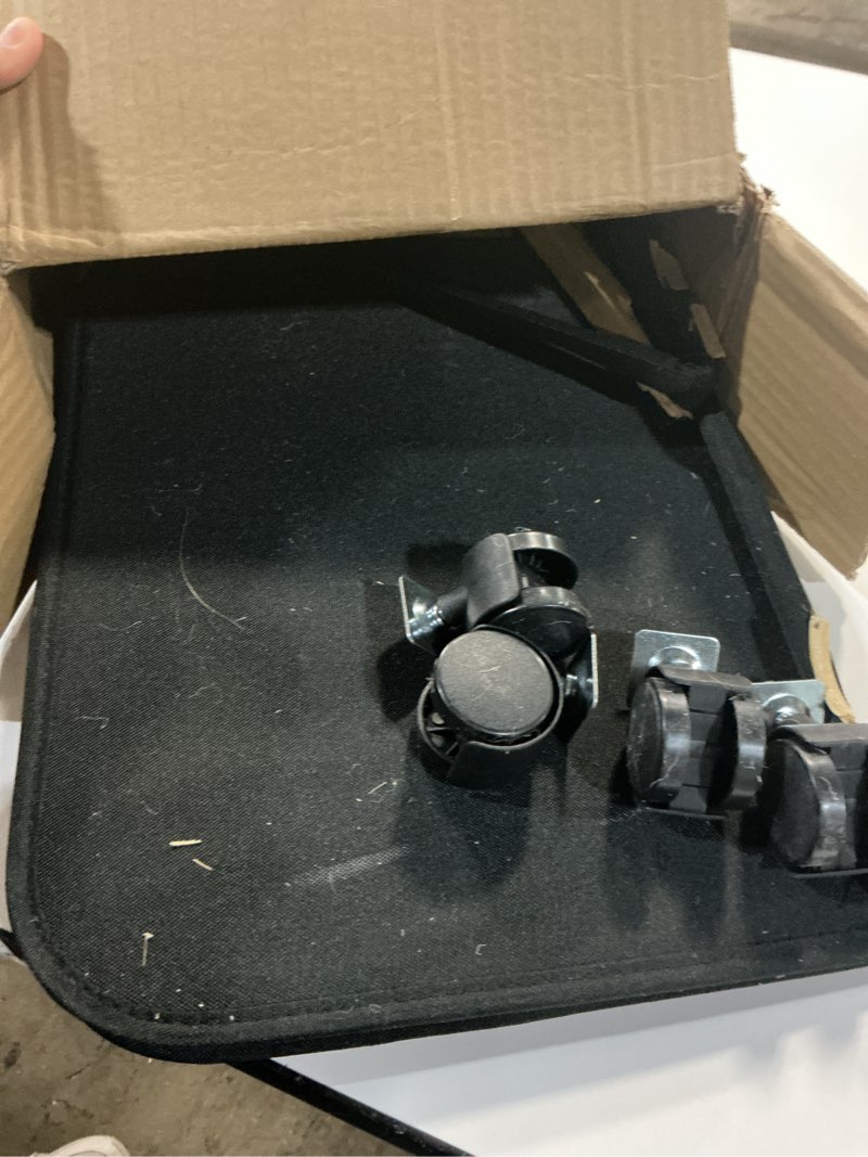 Condition photo showing As Is for efluky Double Laundry Hamper with Wheels, Divided Laundry Hamper with Removable Bags, 2 Section Dirty Clothes Basket with Handles for Bathroom, Bedroom & Laundry Room, 160L Dark Black 160L-2 sections Black