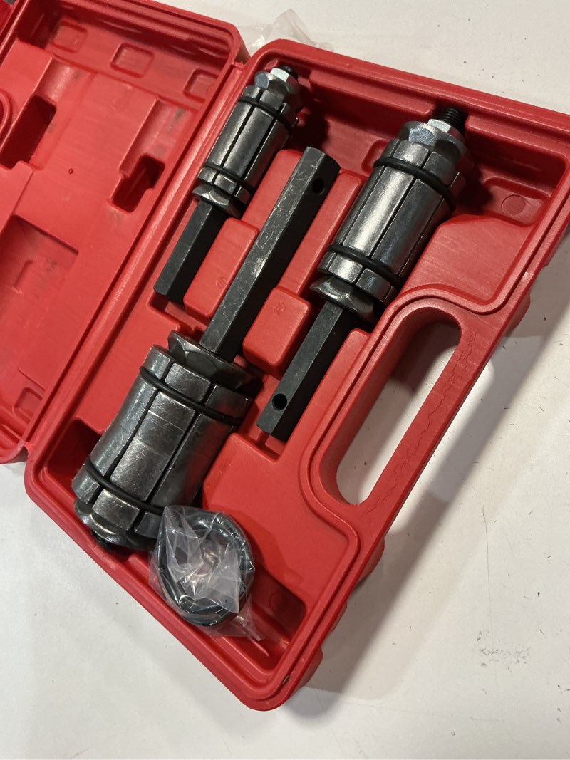 Condition photo showing New/Like New for roadfar 3 pcs tail pipe expander kit 1-1/18" to 3-1/2" tail pipe spreader tool set compatible with most cars and trucks