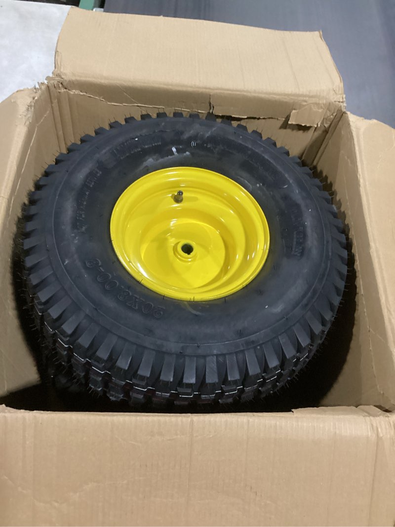 Condition photo showing Good Condition for maxrollors (2 pack) 20x8.00-8 lawn mowe tire and wheel tubeless, 3.5" offset hub, 3/4" borehole, 3/16" keyway, 4-ply, replacement 20x8-8 rear tire and wheel assemblies 20 x 8.00-8" tubeless (offset hub)