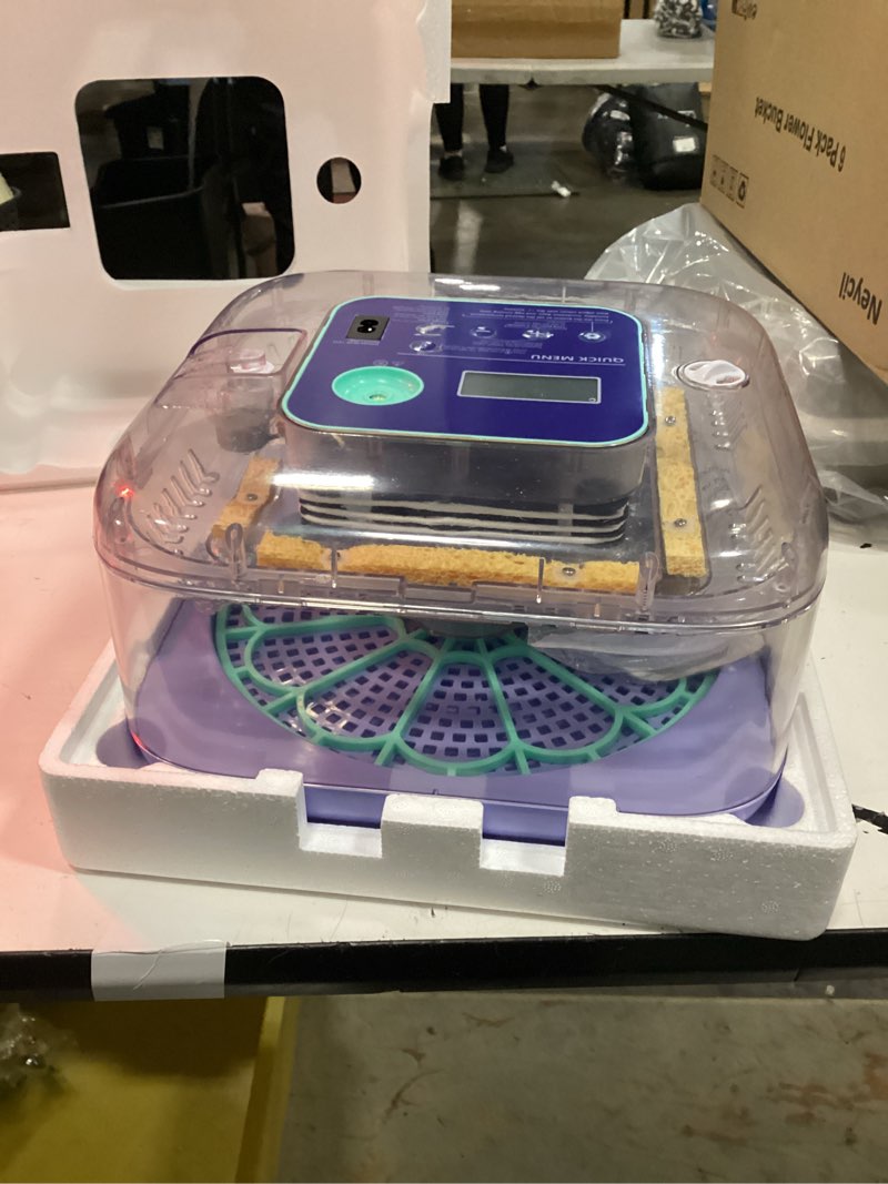 Condition photo showing New/Like New for incubators for hatching eggs, 12-24 egg digital incubator with smart temperature & humidity control, auto egg turner, egg candler, poultry hatcher for chicken eggs, ducks, goose, quail eggs blue