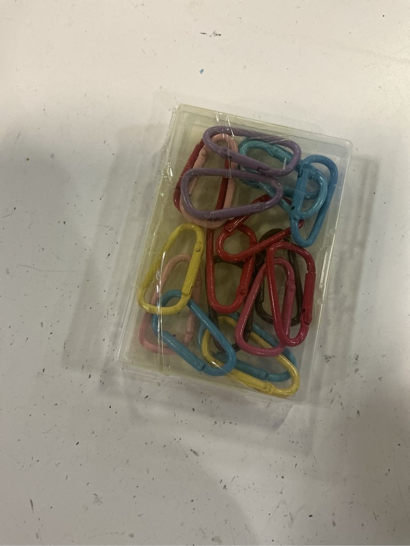 Condition photo showing As Is for 24pcs carabiner clip metal colored keychain clip, cute carabiner clips keychain buckle clip trigger