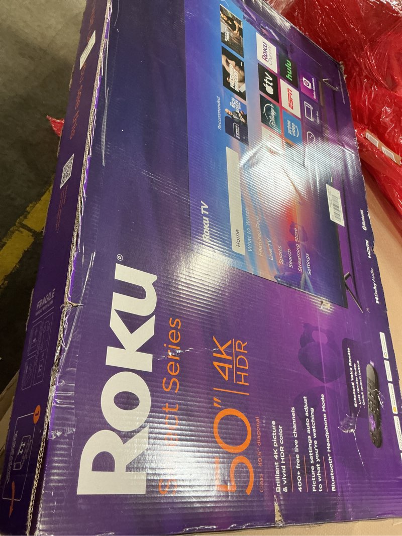 Condition photo showing Working Condition Verified for Roku Smart TV 2025 – 50-Inch Select Series, 4K HDR TV – RokuTV with Enhanced Voice Remote – Flat Screen LED Television with Wi-Fi for Streaming Live Local News, Sports, Family Entertainment TV only 50"