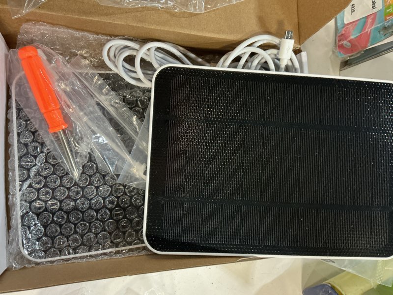 Condition photo showing New/Like New for solar panel charger compatible with arlo essential 2k outdoor(2nd gen)/essential xl camera(2nd gen)/essential spotlight, 5w solar panel with ip65 waterproof 10ft micro usb-c cable & wall mount, 2 pack ?for essential 2nd gen-2 pack