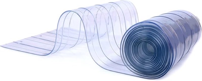 KOKODODO Plastic Vinyl Replacement Strip Curtain-Door - Clear Waterproof Commercial PVC for Warehouse Doors,Walk-in Freezers Basement Stable Pet House,8' x 7.2" Single Strip