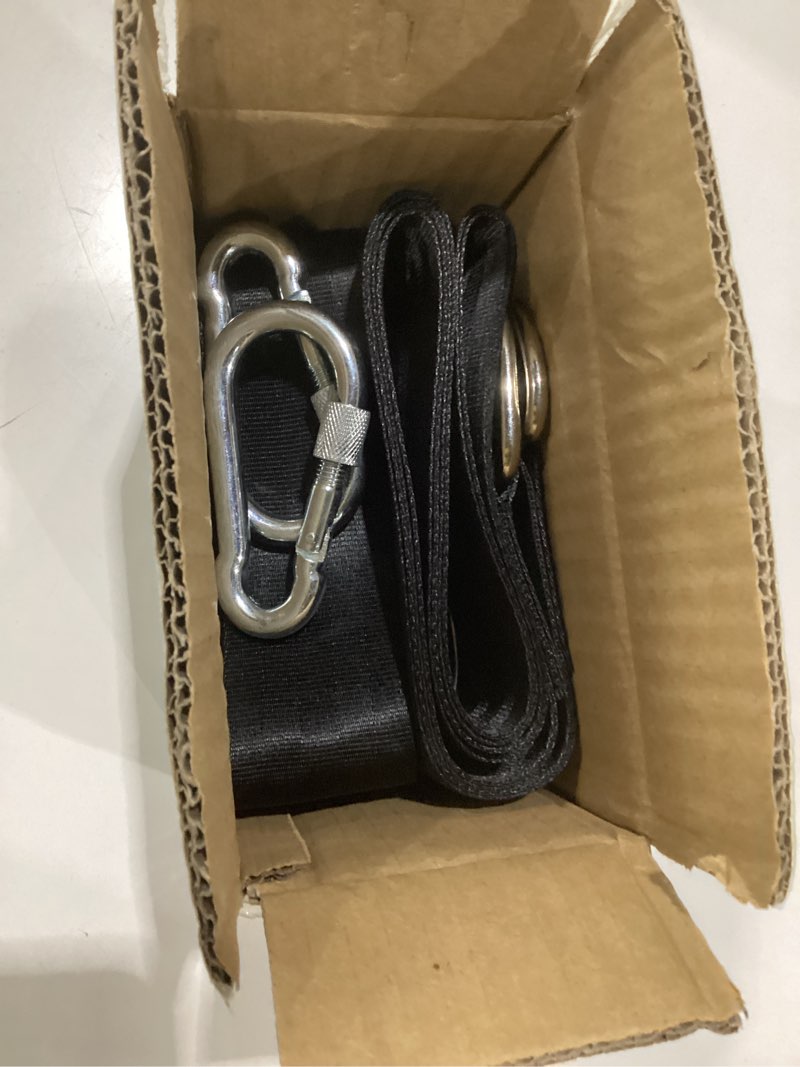 Condition photo showing As Is for tree swing hanging straps kit holds 2000 lbs,8ft extra long straps strap with safer lock snap carabiner hooks perfect for tree swing hammocks, perfect for swings,carry pouch easy fast installation 8 ft