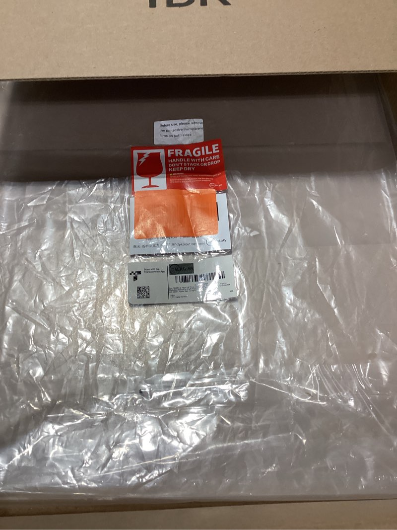 Condition photo showing New/Like New for CALPALMY (2 Pack) 1/8" Thick Clear Acrylic Sheets - 16"x20" Pre-Cut Plexiglass Sheets for Craft Projects, Signs, Display Cases, Sneeze Guard and More - Cut with Engraver, Power Saw or Hand Tools 16"x20", 1/8" Thick Clear 2