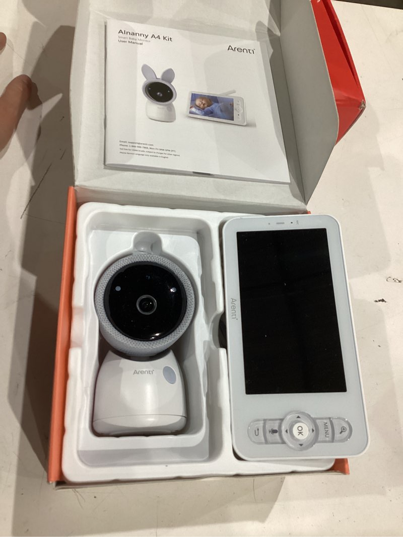 Condition photo showing Good Condition for arenti 4mp baby monitor with camera and audio, 5g wifi 5" split screen, free app, colorful night lights, smoothing lullabies, cry&motion detection, temp&humidity senor, local storage