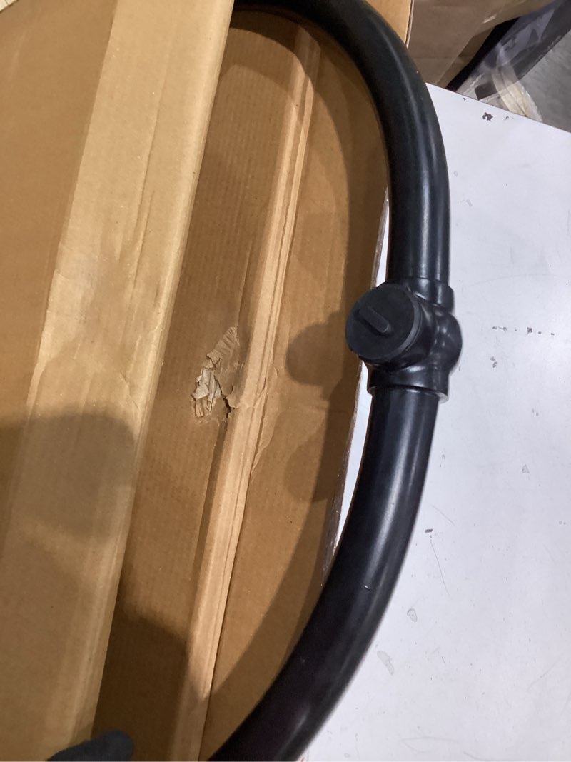 Condition photo showing Good Condition for satoh oval shower curtain rod for bathroom ceiling mounted low carbon steel shower curtain rail for clawfoot tub black matt curtain rod with adjustable ceiling support - 43x25 inch(free curtain hooks)