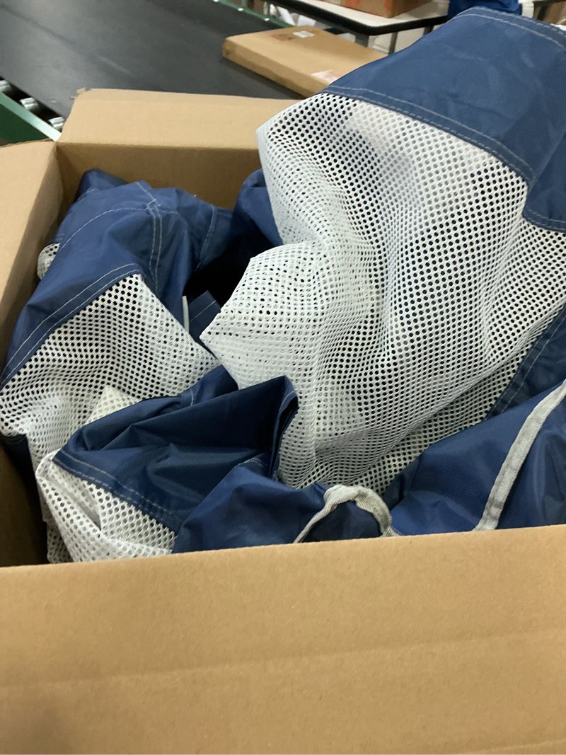 Condition photo showing As Is for 45x45 inches hexagonal type puppy playpen, dog playpen for puppies or small dogs, dogfence pet playpen for indoor & outdoor, sturdy safety dog pen with thickened fabric, breathable mesh blue 42x42 in hexagonal