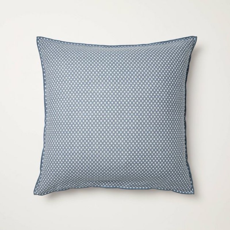 26"x26" block pattern euro square throw pillow blue - hearth & hand™ with magnolia