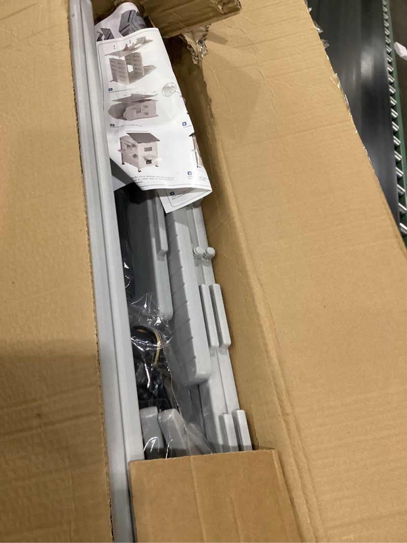 Condition photo showing New/Like New for plastic outdoor cat house with insulating layer weatherproof for feral multi cat, 2 story insulated elevated cat shelter with escape door, easy assemble, expansive interior? grey grey with insulating layer large
