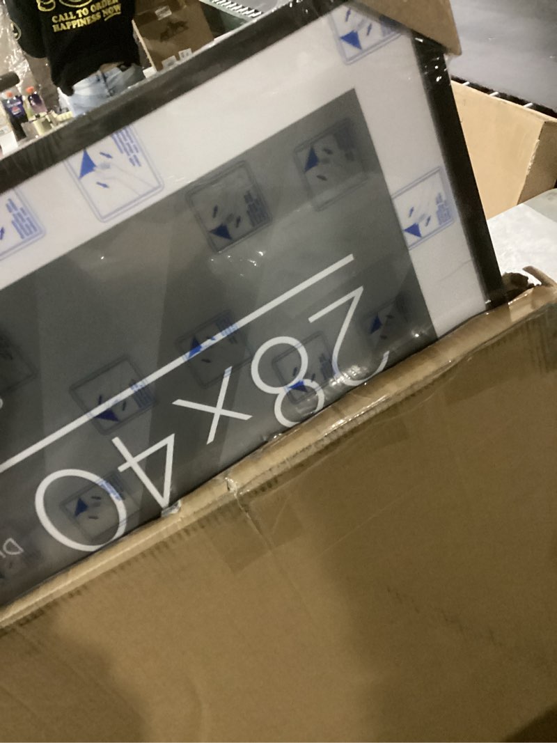 Condition photo showing New/Like New for americanflat 28x40 poster frame with polished plexiglass - use as 24x36 frame with mat or display 28x40 photo without mat - streamline collection - thin border picture frames for wall - black black 28x40 1 pack