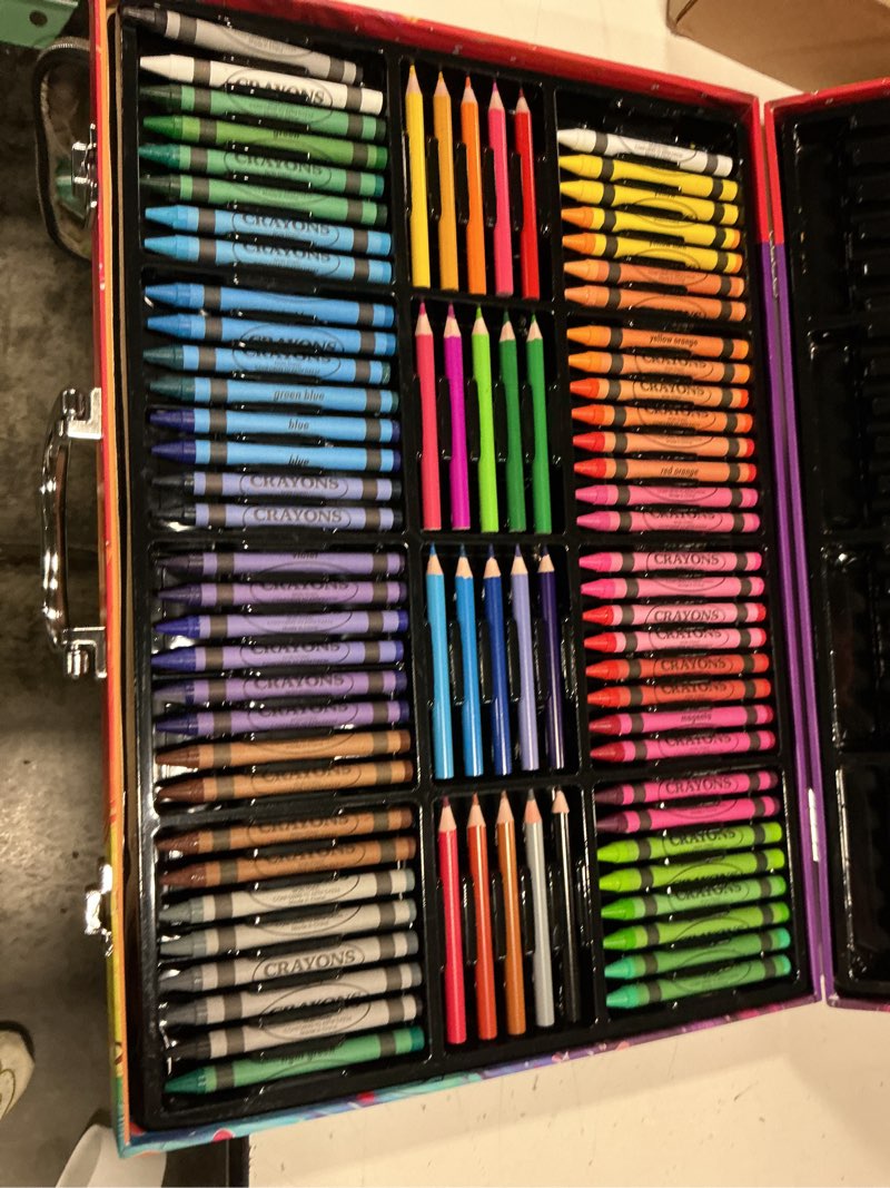 Condition photo showing As Is for officygnet creativity art case 158 pieces art set craft drawing painting supplies for kids with crayons, markers, pencils - gift for toddlers, boys and girls