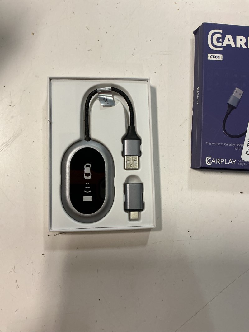 Condition photo showing Good Condition for wireless carplay adapter - converts wired to wireless carplay in 5 seconds, plug & play, a7 dual-core chip, zero latency, stable connection, compatible with apple iphone ios 10+ & vehicles 2015+