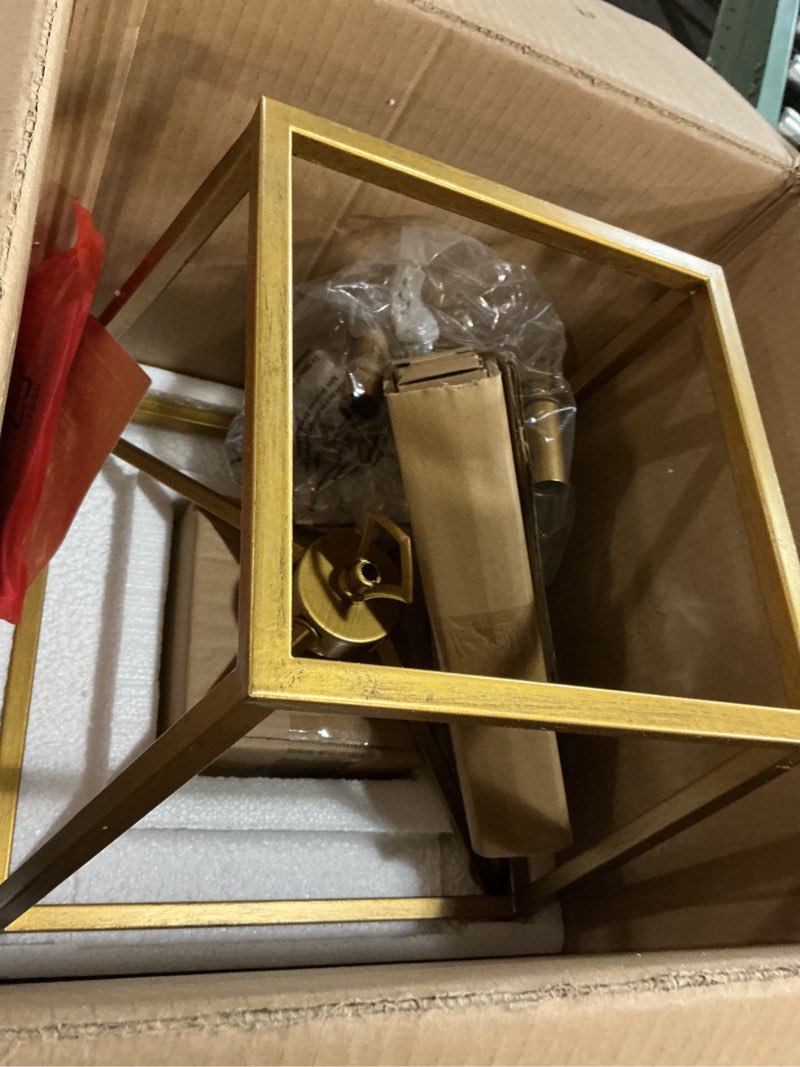 Condition photo showing Good Condition for JONATHAN Y JYL7436B Pagoda Lantern Dimmable Adjustable Metal LED Pendant Classic Traditional Farmhouse Dining Room Living Room Kitchen Foyer Bedroom Hallway, 12 in, Antique Gold 12" Antique Gold