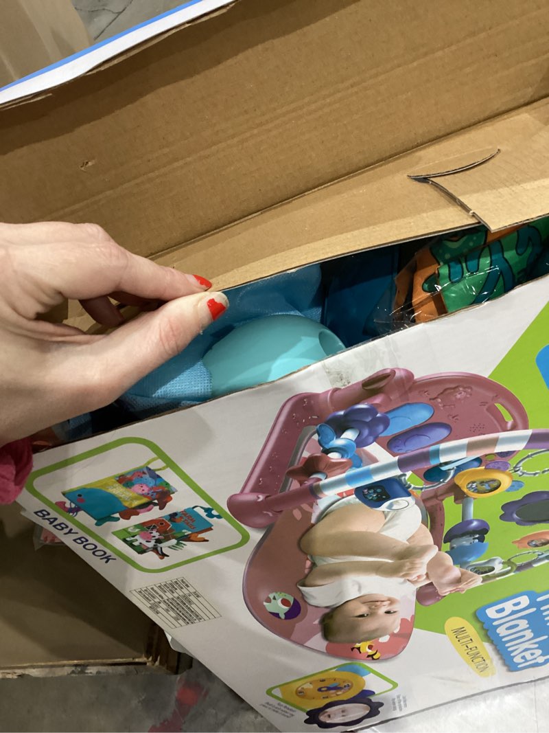 Condition photo showing New/Like New for dearlomum Baby Play Mat Gym,Funny Play Piano Tummy Time Activity Mat with 5 Infant Sensory Toys & 2 Baby Book Toys, Boy & Girl Gifts for Newborn 0 to 3 6 9 12 Months(Blue) Baby Book Toys(blue)