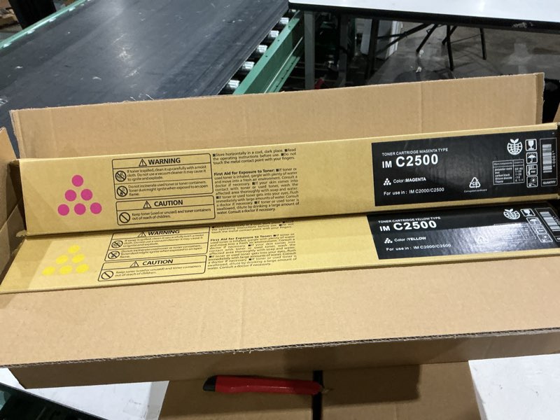 Condition photo showing New/Like New for im c2000 im c2500 toner cartridge compatible replacement for 842307 842308 842309 842310 toner for use in ricoh savin lanier im c2000 im c2500 printer toner (black cyan magenta yellow,4 pack)
