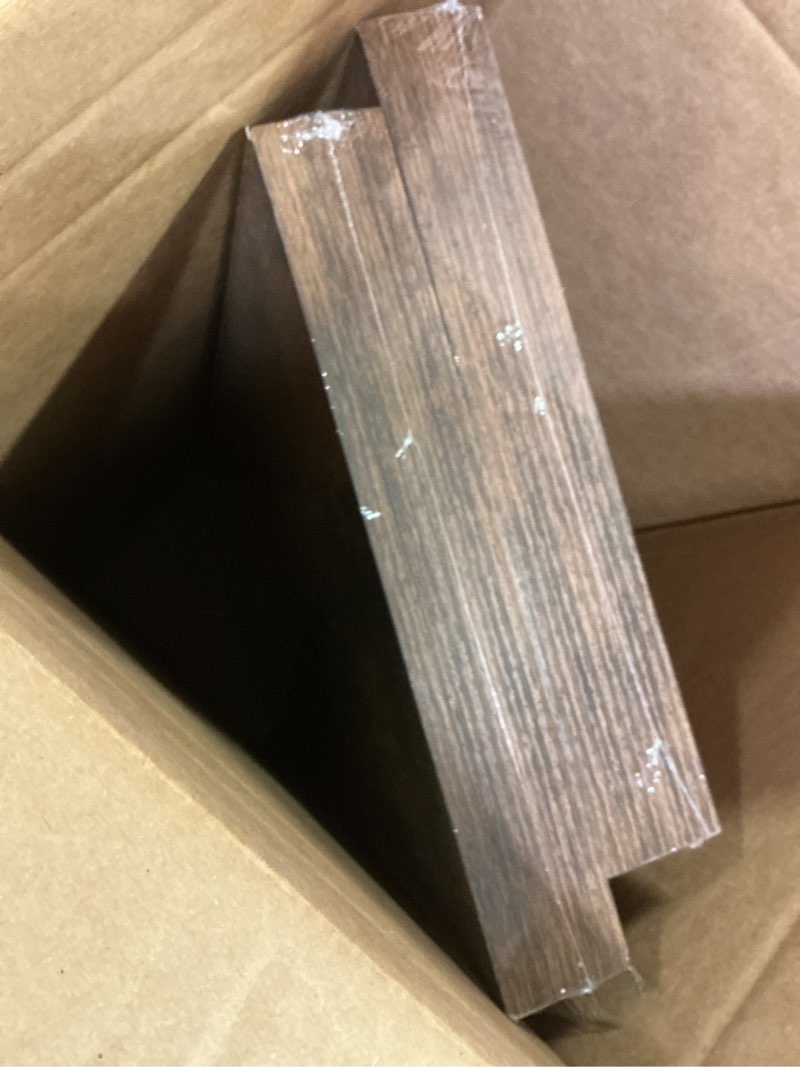 Condition photo showing New/Like New for Fun Memories Floating Shelves - 2 Pack 12 Inch Rustic Wooden Wall Shelves - Extra Deeper & Thicker Wall Mounted Storage Shelf for Living Room, Kitchen, Farmhouse - 36" W x 12" D x 1.8" H - Brown Rustic Brown 36"W x 12"D - 2P