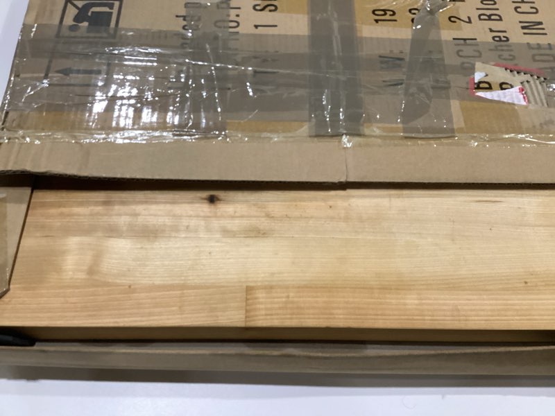 Condition photo showing New/Like New for Butcher Block Countertop Solid Wood Table Top Birch Countertop Cutting Board for DIY Wood Desk Top Washer Dryer Counter Top Butcher Block Work Bench Top for Office Desk?Unfinished Tops with Brush 24"L x 25"W