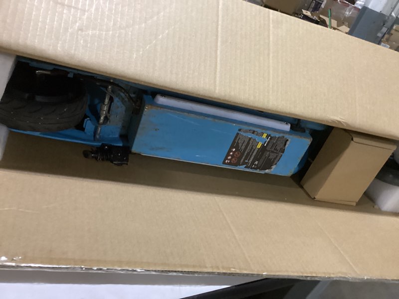 Condition photo showing As Is for isinwheel Electric Scooter for Kids Ages 6-12, 150W Motor, 6/10 MPH Speeds, Colorful Lights, Adjustable Height, Kids Electric Scooter with Dual Brake & Thumb Throttle— Great Gift for Boys & Girls Blue