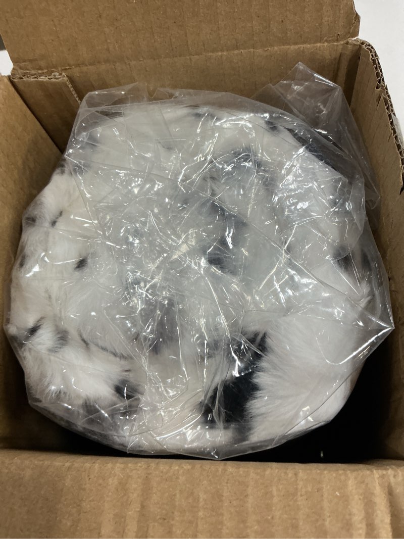 Condition photo showing New/Like New for Faux Fur Throw Blanket for Couch, Fluffy Fuzzy Plush Bubble Blanket, Soft Warm Cozy Shaggy Rabbit Blanket, Luxury Decorative Gifts for Sofa Bedroom Living Room, 60x50inch (Cow Print-Black) Cow Print-black 60x50inch