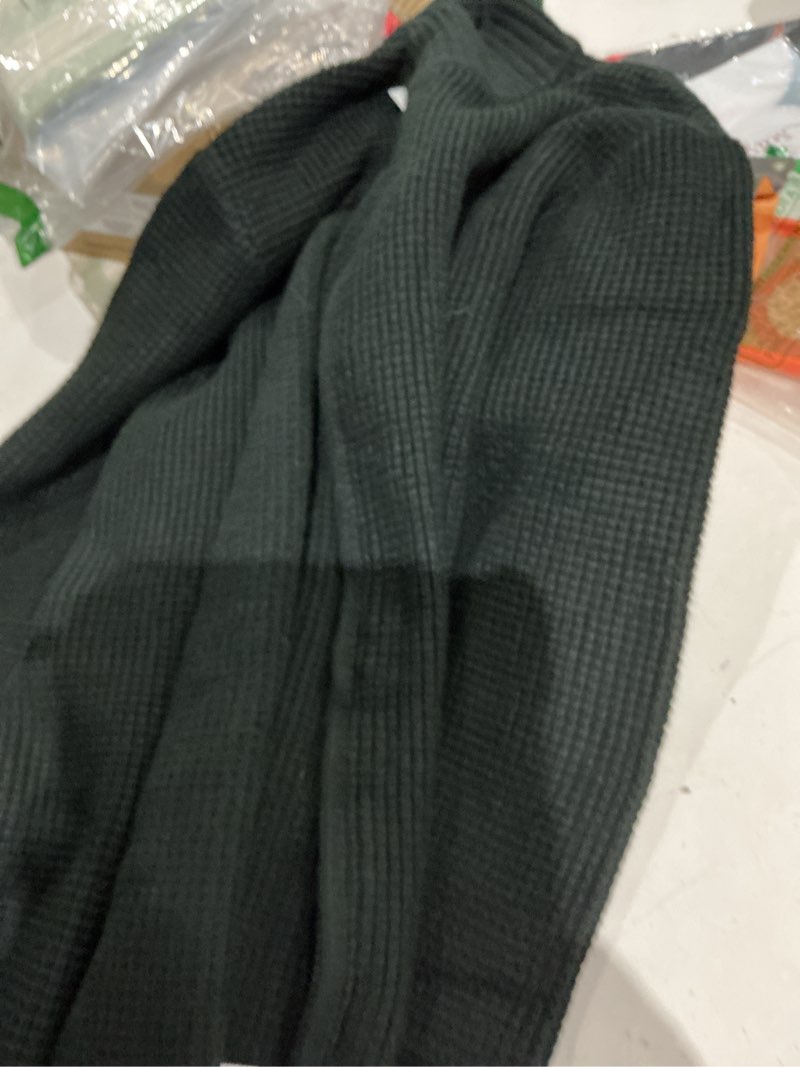 Condition photo showing Good Condition for runcati mens full zip cardigan sweater casual waffle stand collar knitted winter chunky sweaters xx-large black