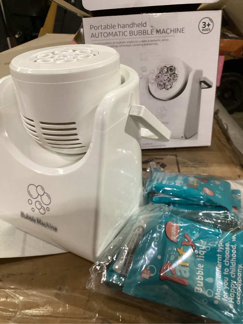 Condition photo showing Good Condition for iflove bubble machine for kids 3+-automatic bubble blower with adjustable angle,5000+ bubbles per minute,portable bubble maker toy for boys girls,outdoor party wedding easter birthday gifts (white 01)