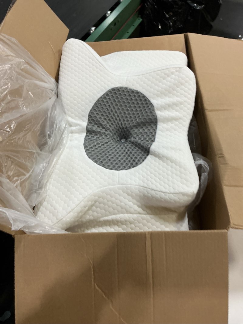 Condition photo showing Good Condition for Dream Without Pain Cervical Neck Pillow for Sleeping, Ergonomic Side Sleeper Pillows for Adults, Cooling Orthopedic Pillow for Neck Relief Support, Memory Foam Pillows Back Stomach Sleepers Grey