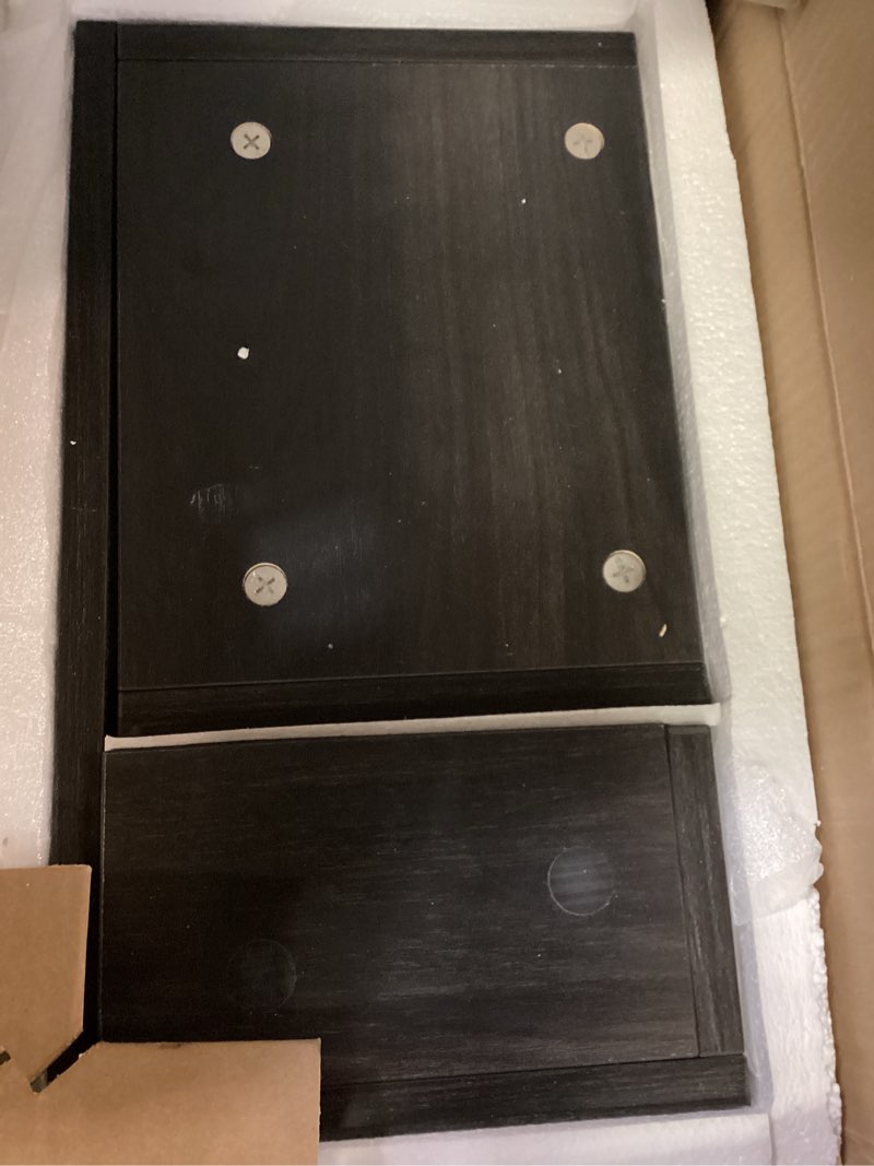 Condition photo showing Good Condition for 16" small bathroom vanity with sink - black:small space fit,2 toilet paper holders & storage pocket,adjustable shelve,soft closing door & quiet hinges,floor-standing extra storage black 16 inch