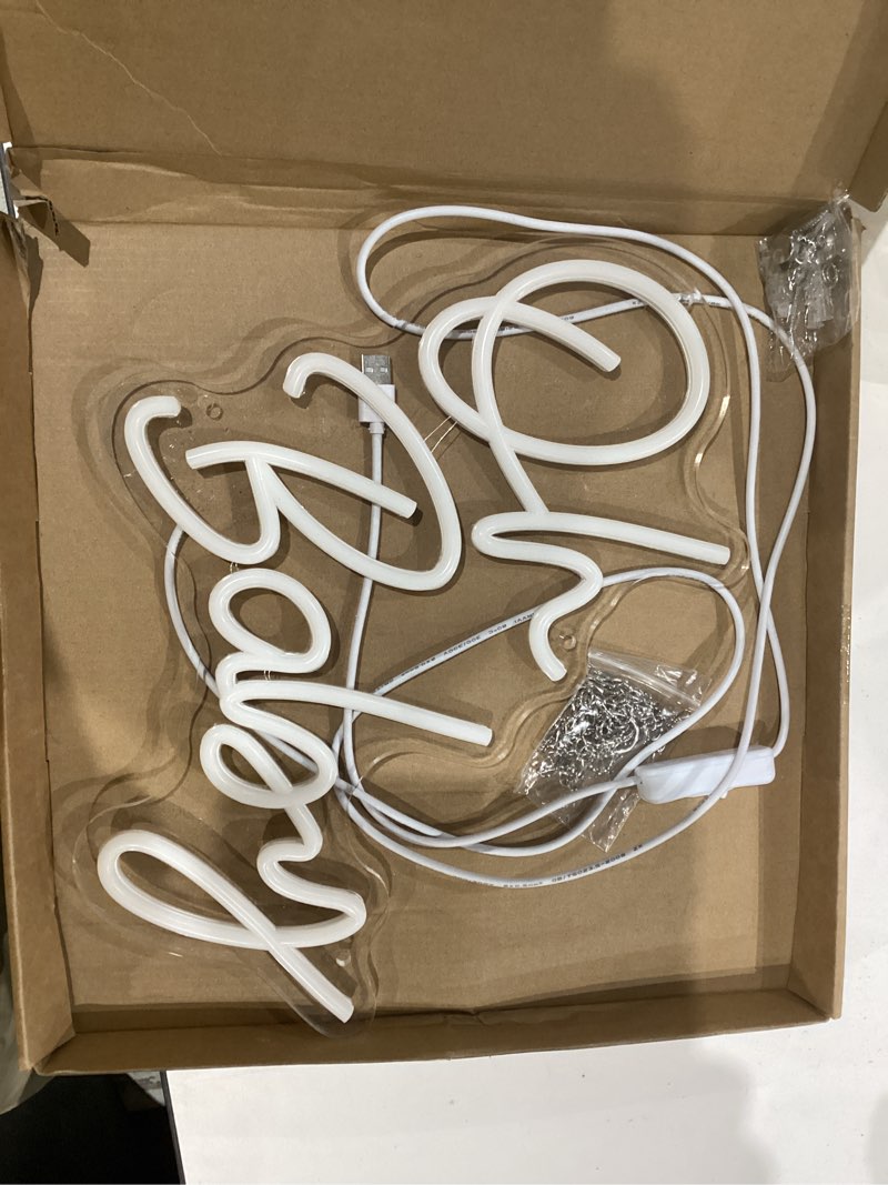 Condition photo showing As Is for Oh Baby Neon Signs for Wall Decor USB Powered LED Light Up Sign for Baby Shower Birthday Party Gender Reveal Christening Day Decor 1st Birthday Backdrop Warm White-02