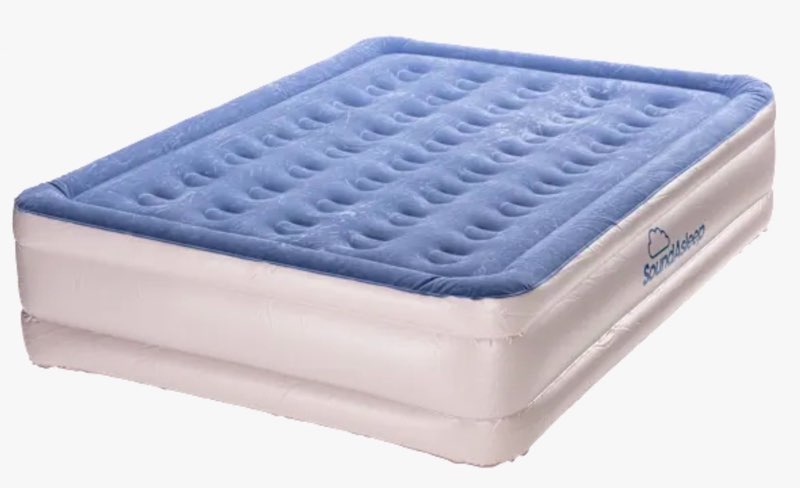 SoundAsleep Products Dream Series Luxury Air Mattress, ComfortCoil Technology, Built-in High Capacity Pump for Home, Camping- Double Height, Adjustable, Inflatable Blow Up, Portable (Twin Size)