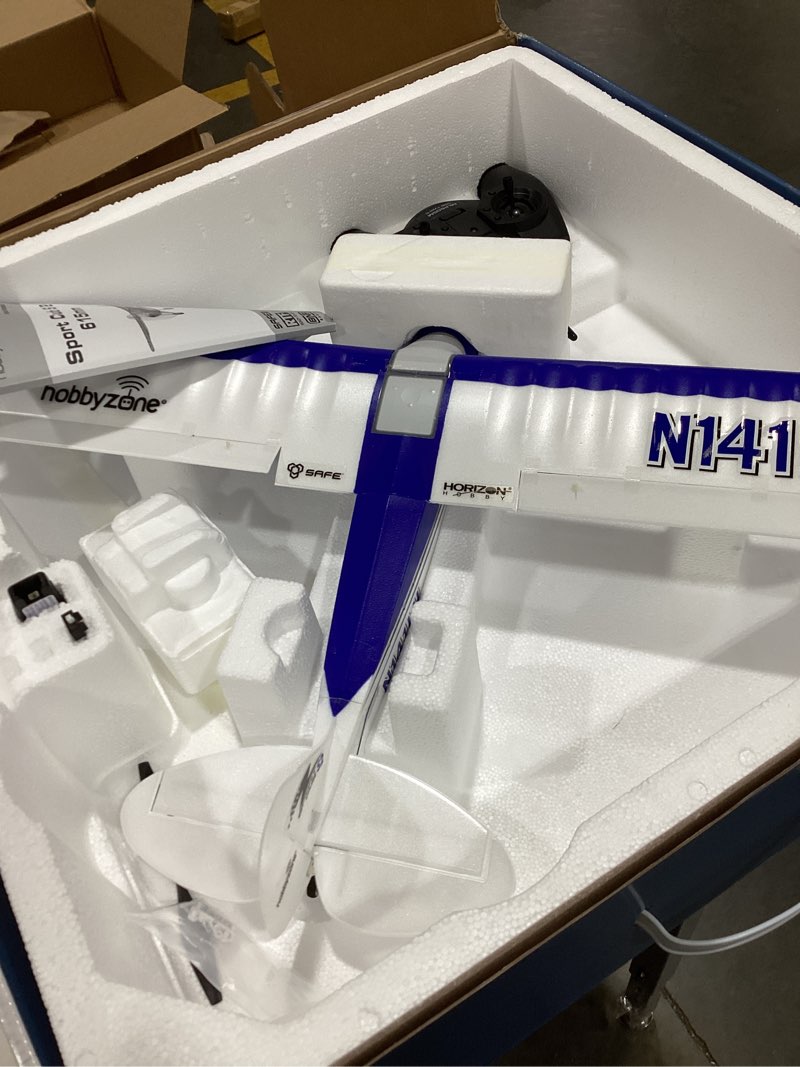 Condition photo showing As Is for hobbyzone rc airplane sport cub s 2 615mm rtf everything needed to fly is included/safe technology hbz444000,white/blue