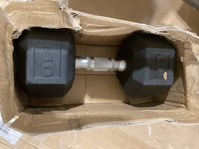 Condition photo showing Good Condition for cap barbell coated hex dumbbell weight - single | 10-120 lbs | multiple options chrome handle 40 lb