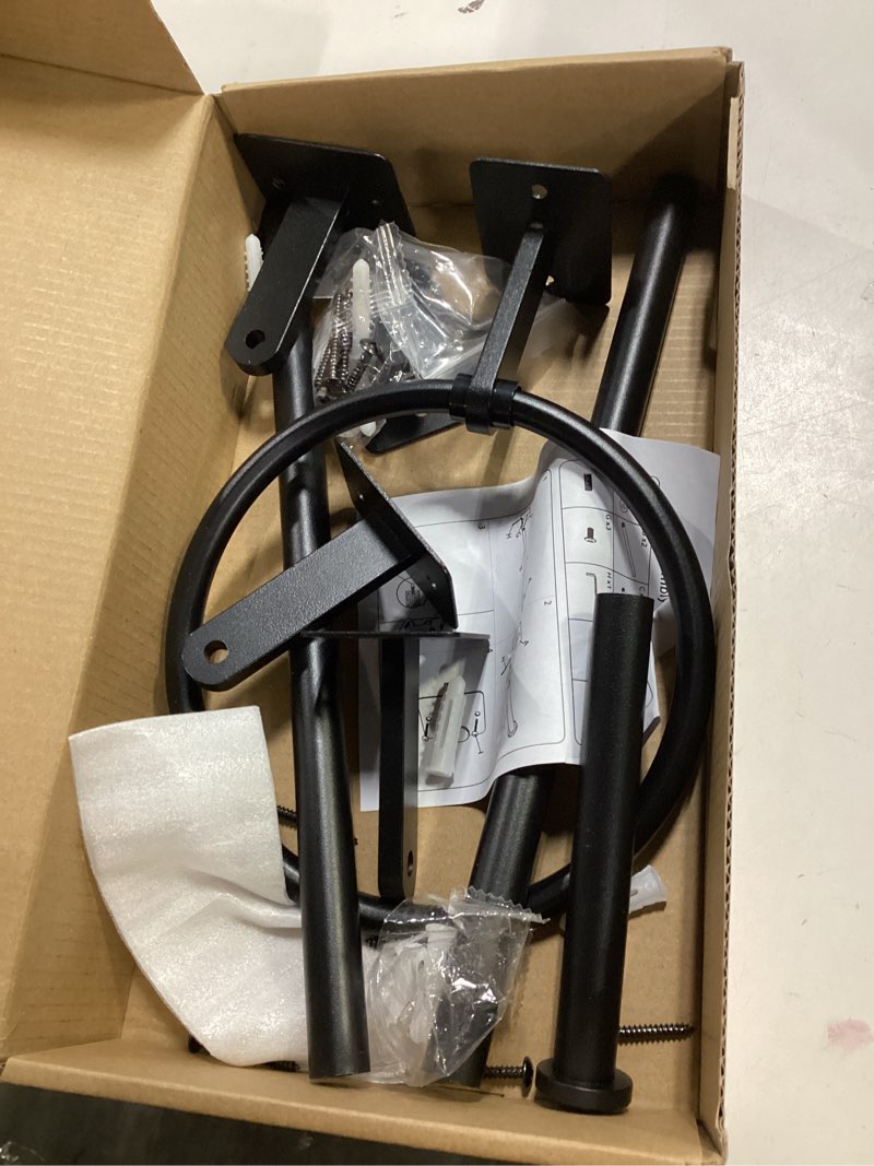 Condition photo showing Good Condition for Matte Black Bathroom Accessories Set, KLJKPA 4 Pieces Bathroom Hardware Set, 24 inch Towel Bar, Towel Racks for Bathroom, Robe Towel Hooks, Toilet Paper Holder Wall Mounted Black 24 inch