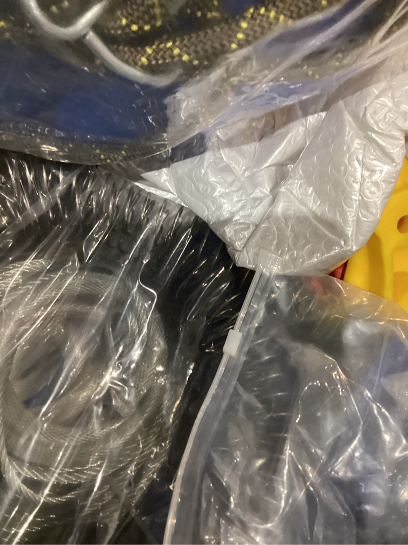 Condition photo showing Good Condition for 110FT Zip Line Kit for Kids & Adults, Up to 360 lbs - Updated Removable Trolley, Thickened Seat, Safety Harness, Spring Brake - Backyard Outdoor Zipline with Tree Climbers, Christmas Birthday Gift 110 ft with tree climber