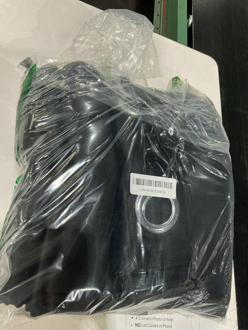 Condition photo showing Good Condition for bgment 100% blackout curtains 108 inch long 2 panles set, thermal insulated total light locking soundproof grommet curtains & drapes for living room with black liner, 52 inch wide each, black black 52"w x 108"l (pack of 2)