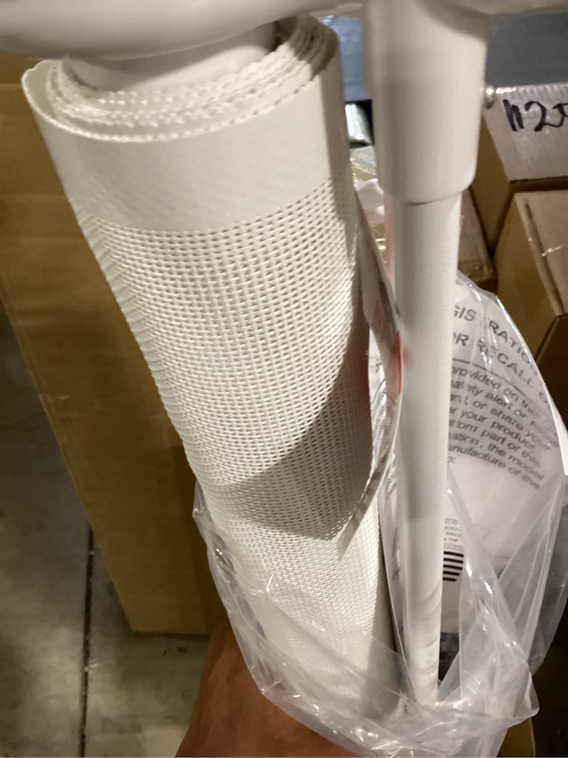 Condition photo showing Good Condition for weatherproof outdoor retractable baby gates for decks, 55" wide waterproof retractable dog gate with no rust screws and rods, scratch-resistant mesh outdoor baby gate/fence/barrier/screen, white white 35" x 55"
