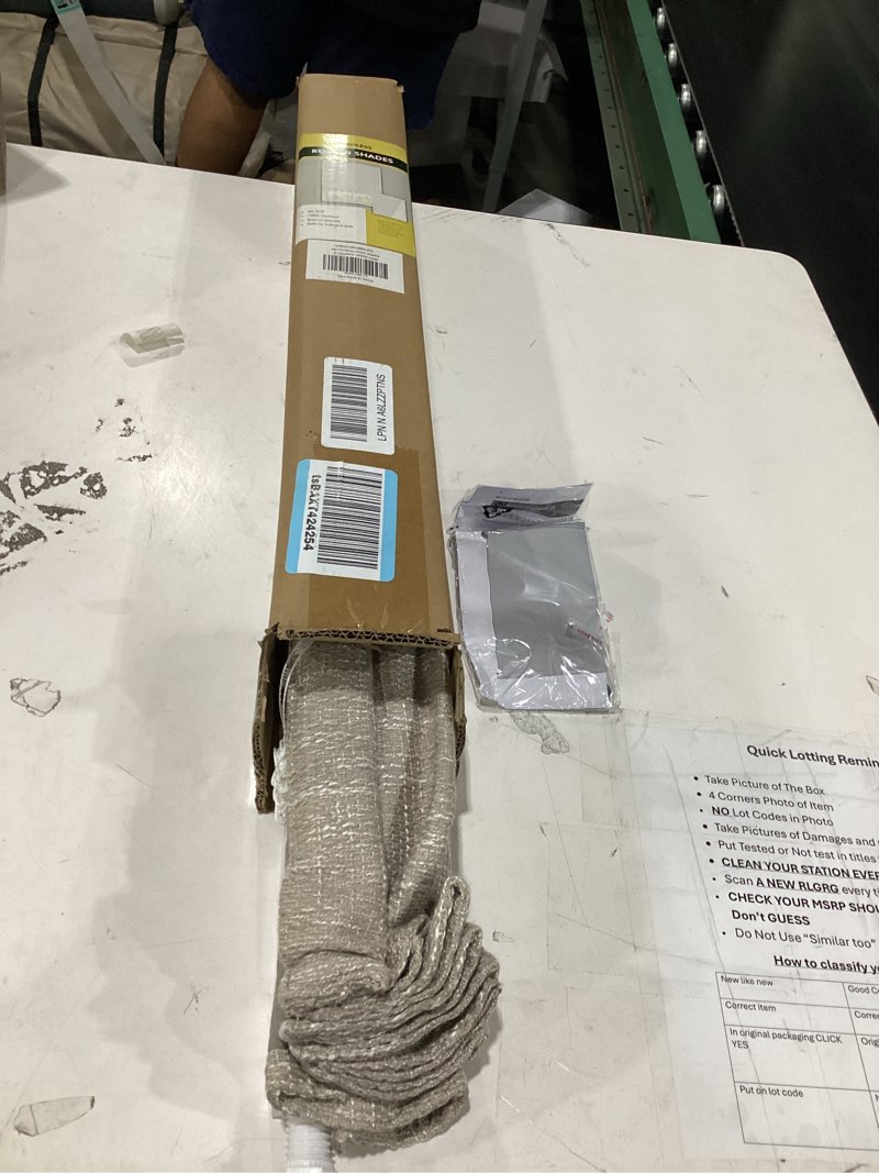 Condition photo showing Good Condition for unishades no drill cordless roman shades, room darkening, 21×48 in beige | cordless fabric shades with polyester material provide room darkening, easy installation without drilling beige 21" w × 48" h