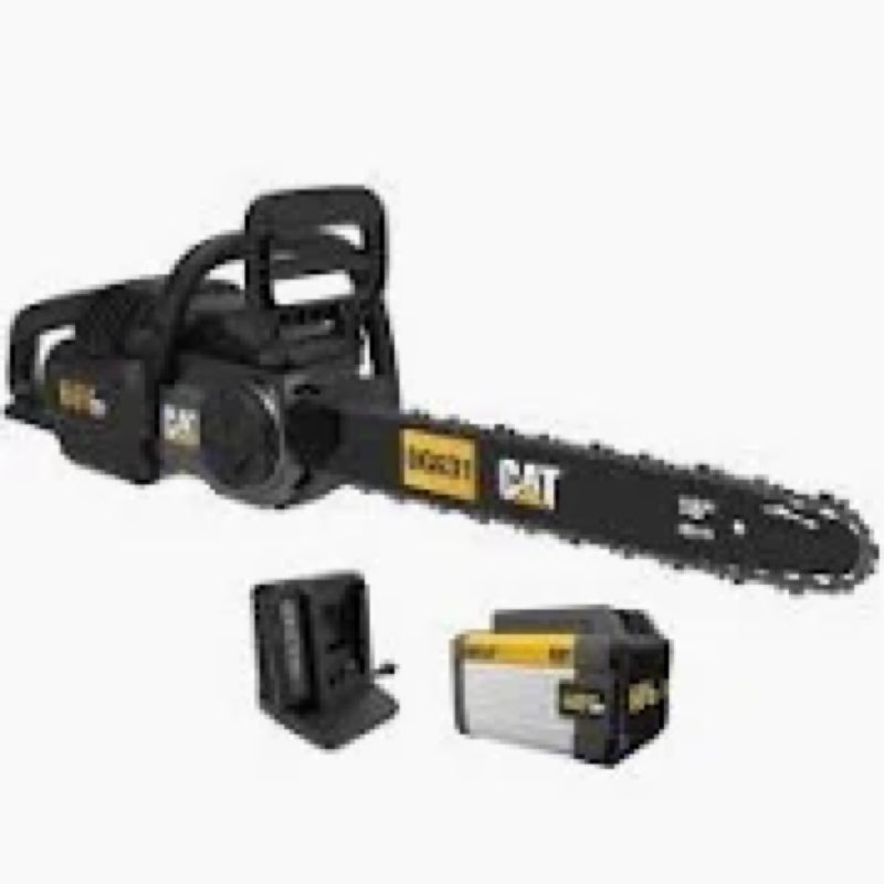 Caterpillar DG631 60V Brushless 18” Chainsaw, Battery Chainsaw with Chain Brake for Safety, Electric