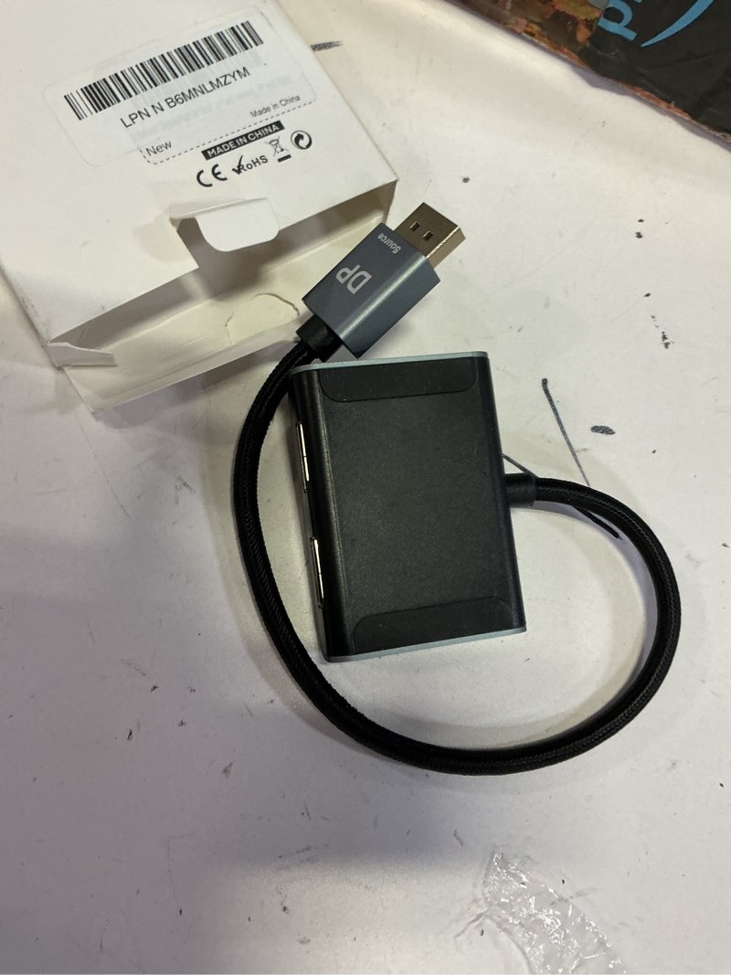 Condition photo showing Good Condition for reborn displayport to dual displayport splitter 4k@60hz display port splitter 1 in 2 out for dual monitor extended display dp source to 2 dp adapter with pc, graphics card, lenovo, hp and more mst-dp to dual dp adapter