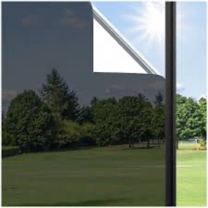 Haton Window Privacy Film, One Way Window Film, Black Silver 23.6 \" x 157.4 \"