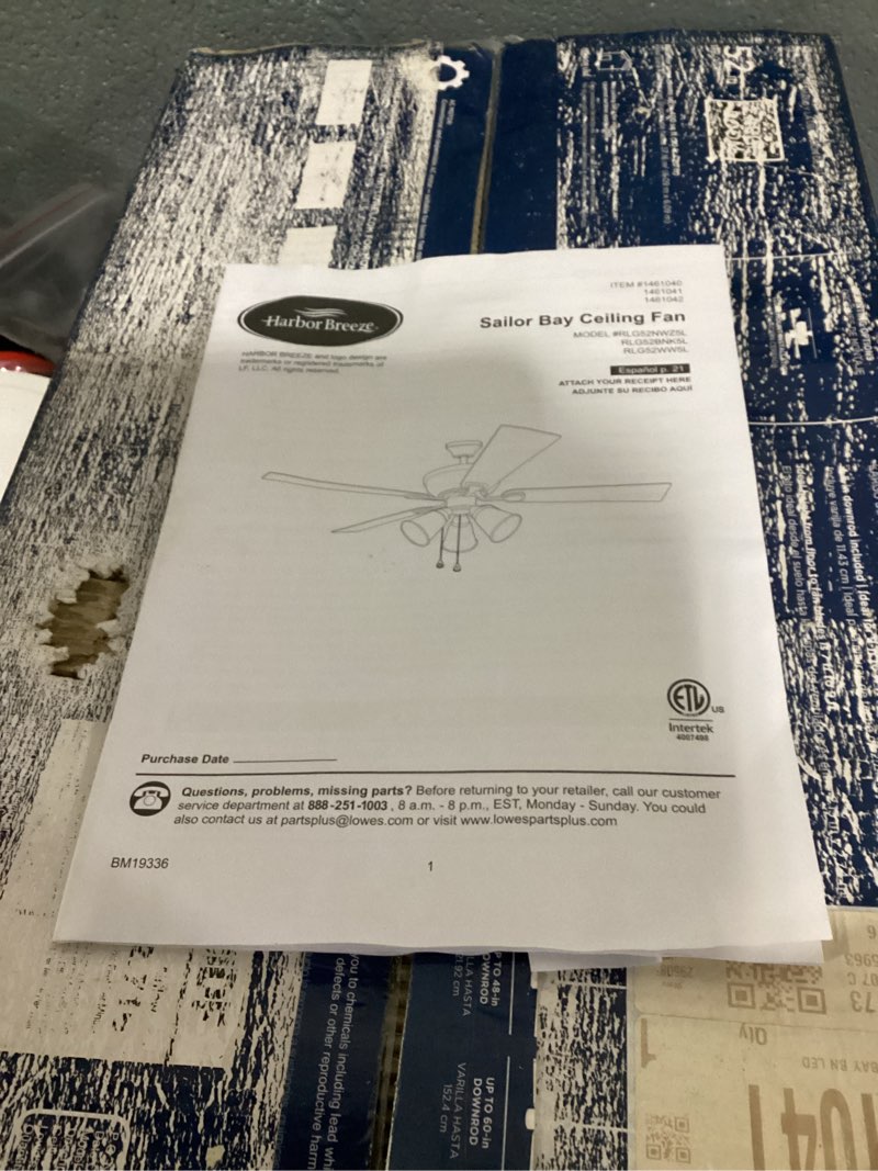 1k+ bought last week harbor breeze sailor bay 52-in dark bronze downrod or flush mount ceiling fan with light