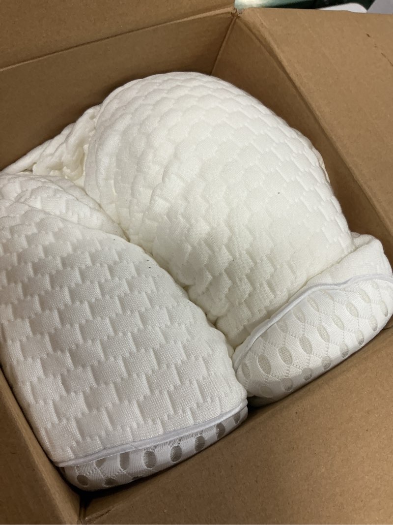Condition photo showing As Is for uttu cervical pillow for neck pain relief, memory foam neck pillow for sleeping, adjustable orthopedic sandwich pillow, contour cooling for side back stomach sleeper, queen(23.6"×13.8"×5.2"/4.5") queen size
