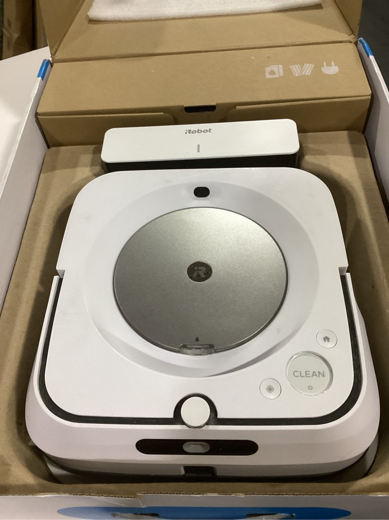 Condition photo showing As Is for iRobot Braava Jet M6 (6110) Ultimate Robot Mop- Wi-Fi Connected, Precision Jet Spray, Smart Mapping, Works with Alexa, Ideal for Multiple Rooms, Recharges and Resumes, White