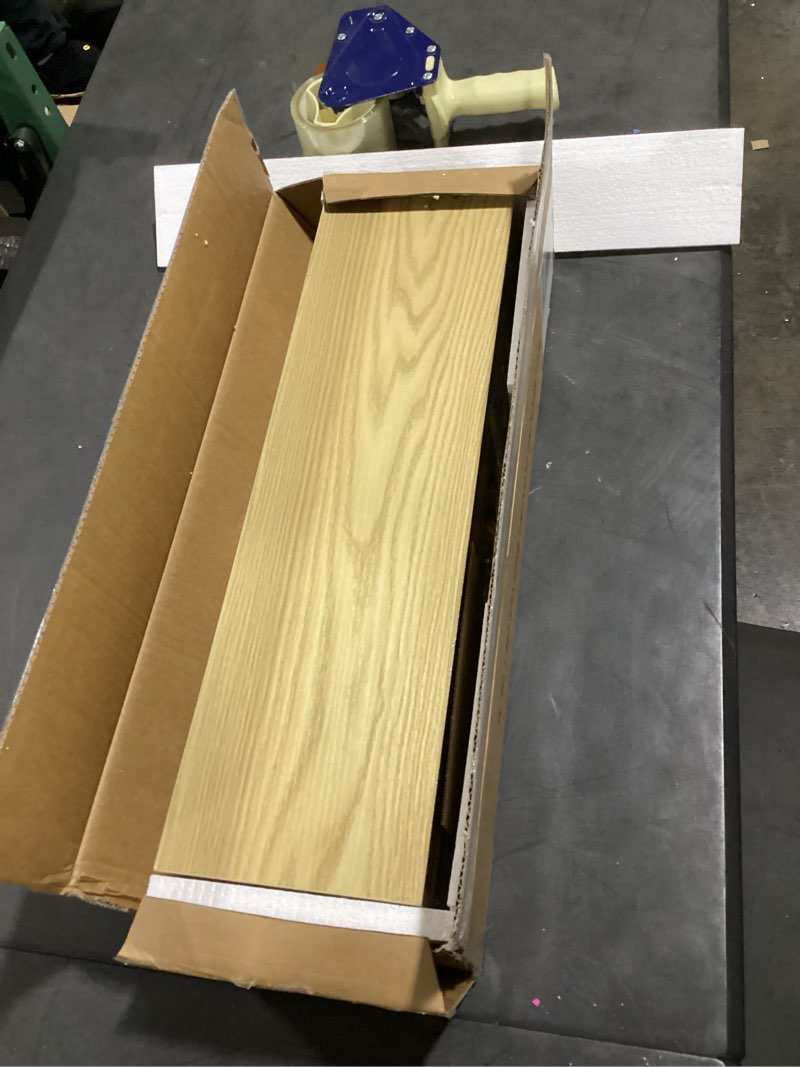 Condition photo showing New/Like New for bayka floating shelves for wall, 22.5 inches wall mounted rustic wood shelves for bathroom, bedroom, living room, floating shelves for books/storage/decor (light oak-toned,set of 3) g. oak-toned - mid-century revival style 3 22.5inches