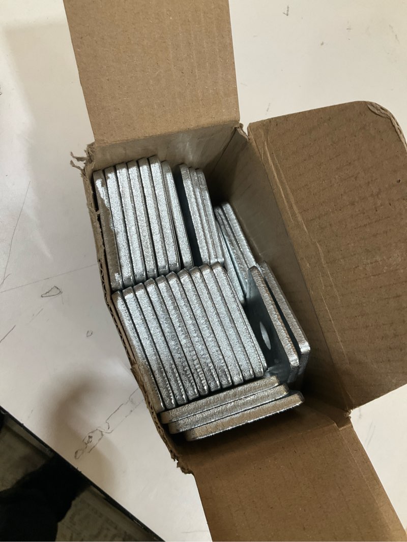 Condition photo showing As Is for 50 pcs heavy duty galvanized squares washer plate fastener hardware 1/2(id) x 2 x 2 (square od) x 3/16 (thk) inch 1/2(id) x 2 x 2 (square od) x 3/16 (thk) galvanized